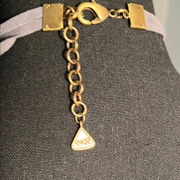 Silpada Labradorite Leather Crystal "Blue Streak" Necklace with Egyptian Motifs - Picture 6 of 13